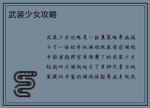 武装少女攻略